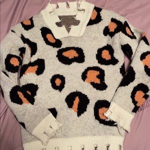 Girls Leopard Sweater